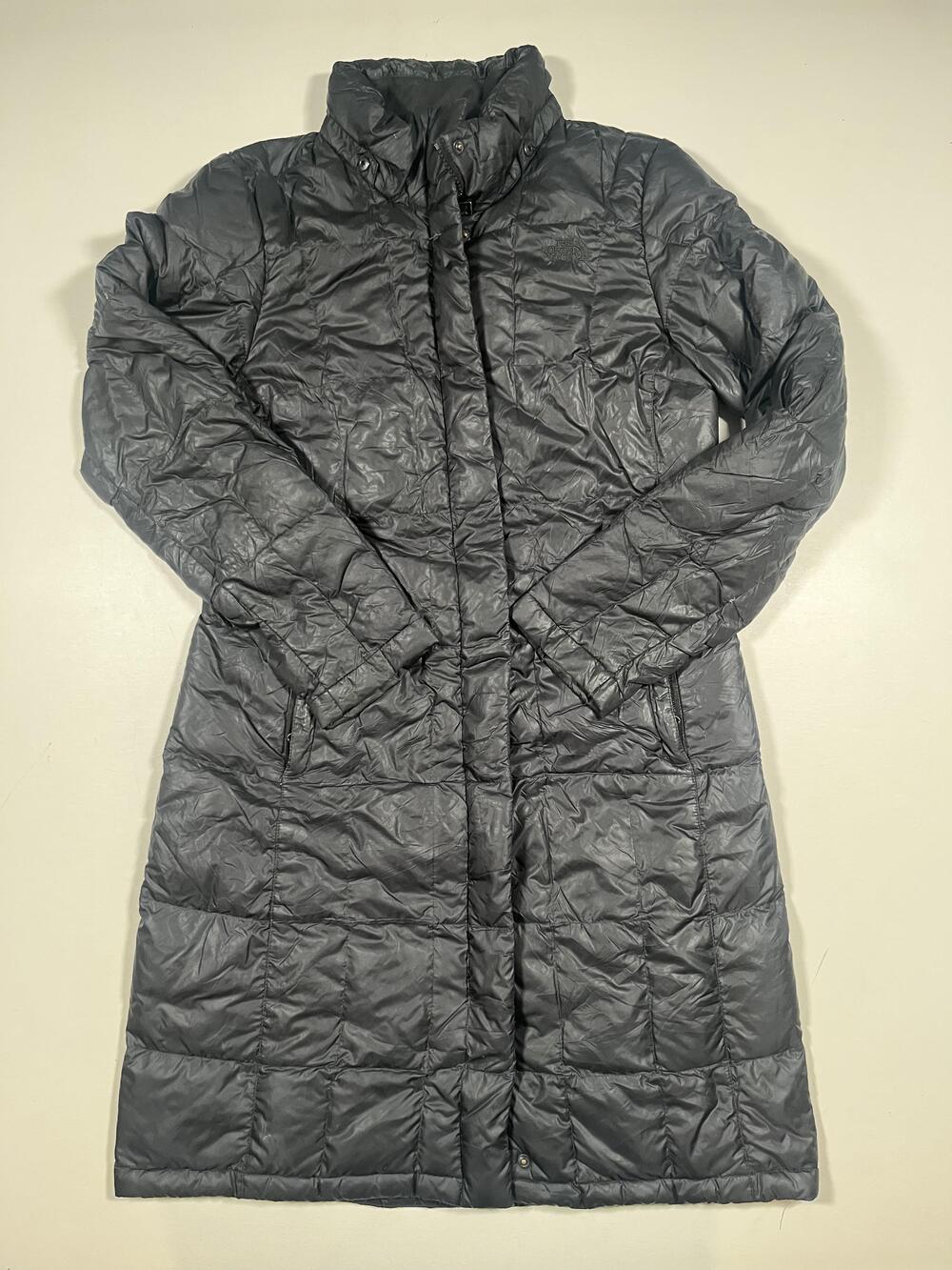 The North Face Coat Womens Small Black 550 Down Long Quilted Puffer Parka Warm